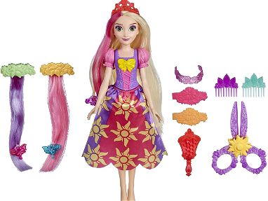 Disney Princesa Muñeca Rapunzel Corte y Peinado y Extensiones de Pelo, Tijeras de Juguete y Accesorios,Sellada en Caja - Img 32835883