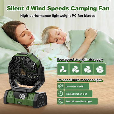 Ventilador Recargable F6 20000 mAh Con Linterna LED. Oscilación Automática con Control Remoto 🔶 Colores 🧡💚🖤 ($55) - 7/7