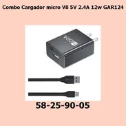 Combo Cargador  micro V8 5V 2.4A 12w GAR124 - Img 55728850