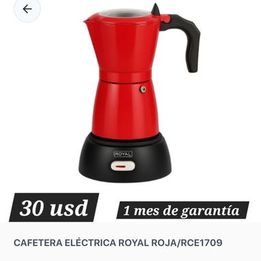Cafeteras eléctricas marca Royal negras y rojas - Img 120348015