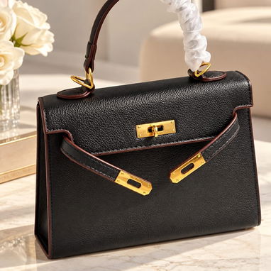 ✨ CARTERAS HERMÈS DE MANO 👜  Diseño clásico ✨ Herrajes dorados, textura tipo piel y cierre giratorio. Entrega gratis - 4/4