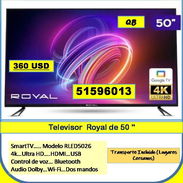 QB-712-Televisor  Royal de 50 "...360 USD...51596013...Transporte lugares cercanos - Img 56279989
