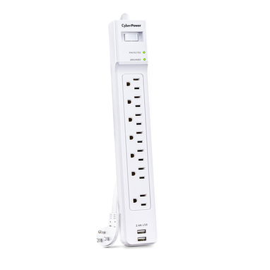 PROTECTOR DE VOLTAJE CYBERPOWER 7 TOMAS 2 USB 2000 JOULES PARA PC TV CONSOLAS ENVÍO DISPONIBLE + GARANTÍA - Img 124125806