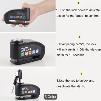 🔥 Candado de Disco con Alarma Integrada - 2/3