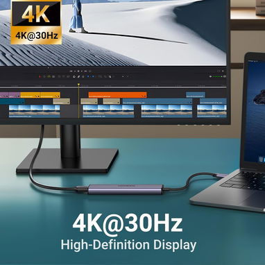 HUB UGREEN USB-C 5 EN 1 HDMI 4K PD 100W USB 3.0 PARA MACBOOK ENVÍO DISPONIBLE + GARANTÍA - 8/8