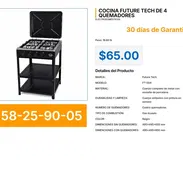 COCINA FUTURE TECH DE 4 QUEMADORES . - Img 57236843
