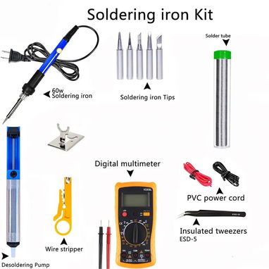 Kit de soldador eléctrico de 60 W con multímetro digital | videojuegoshabana.com - Img 122130743