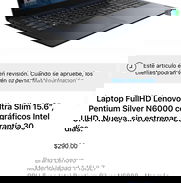 Laptop FullHD Lenovo 15.6”, Pentium Silver N6000 con gráficos Intel UHD. Nueva, sin estrenar. 30 días de garantía. - Img 48310200