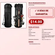 Bolso organizador de pesca para equipos con bolsillo frontal Bolso organizador de pesca negro de 17 cm VPT-0023 - Img 58022315