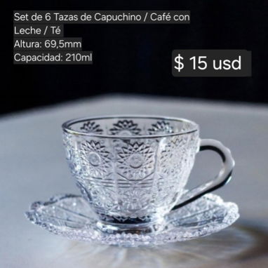 ELEGANTE JUEGO DE TAZAS, PARA CAFÉ Y TÉ - 4/4
