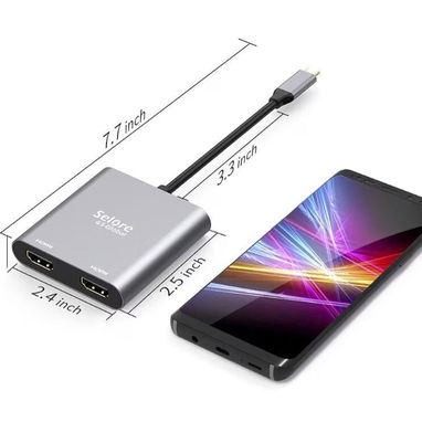 🪷Adaptador USB-C a Dual HDMI Selore&S-Global (4K@60Hz)🪷 - Img 116974694