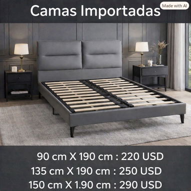 Camas Importadas KING - 150 cm X 190 cm. Domicilio Incluído en La Habana - 2/2