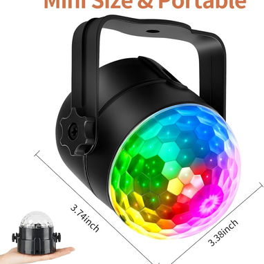 COIDEA Luz Estrobosc贸pica LED de Fiesta 3W. Luz de discoteca con 7 colores y activaci贸n por sonido y control remoto 馃寪 - Img 127569537