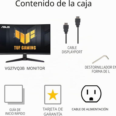 Monitor ASUS TUF Gaming curvo de 27" 1080P (VG27VQ3B) – Full HD, 180Hz, 1ms, Extreme Low Motion Blur Sync, FreeSync - Img 128005609
