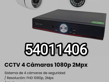 !!CCTV 4 Cámaras 1080p 2Mpx Sistema de 4 cámaras de seguridad / Resolución: FHD 1080p, 2Mpx / Visión nocturna...!! - Img 65892927