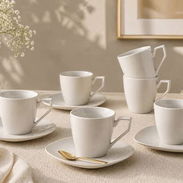Tazas con platillos ☕✨💰 Precio: 15 USD Disfruta tus bebidas con estilo y elegancia. - Img 57248061