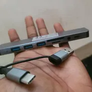Hub USB (sirve para PC, celular, etc)  3usb 3.0, USB c, 3.5mm y lector de tarjetas SD - Img 57388702