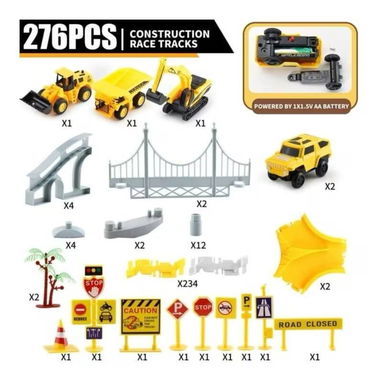 Pista de Carreras de Construcción DIY con 2 Coches Eléctricos para Niños  Incluye 2 vehículos eléctricos - 7/7