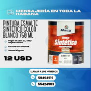 🎨 PINTURA SINTÉTICA ( DE ACEITE) 🤍 BLANCO 🔴 750 ML 💲12 USD - Img 56083692