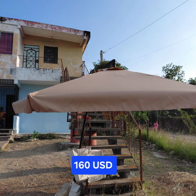 La Habana. 53584876 o 63686960 *Sombrilla Grande de 3 metros de diámetro por 2 metro y medio de alto para su Terraza, P - Img 122056388