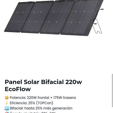 Ecoflow delta 2,panel Ecoflow bifacial 220w todo km garantia x escrito. Combo panel y Ecoflow delta 2,3 ,3 plus p class - Img 109416091