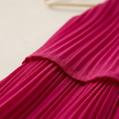 Vestido largo de mujer elegante plisado, color fucsia de fiesta [Talla S] 25usd - Img 124805650