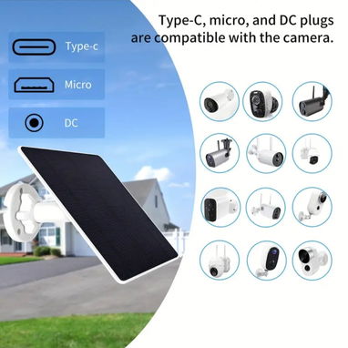 Panel solar para cámaras, celulares, tablets, powerbanks, ajustable a 360 grados y con varios conectores - Img 118245294