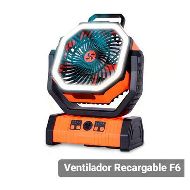Ventilador Recargable F6 20000 mAh Con Linterna LED, 20000 mAh de Oscilación Automática con Batería con Control Remoto/ - Img 117370172