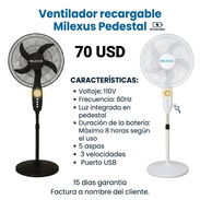 Ventilador Recargable Milexus de Pedestal - Img 55764266