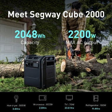 Segway Estación de Energía Portátil Cube 2000, Salidas AC de 2200W, Batería LiFePO4 de 2048Wh - Img 124108511