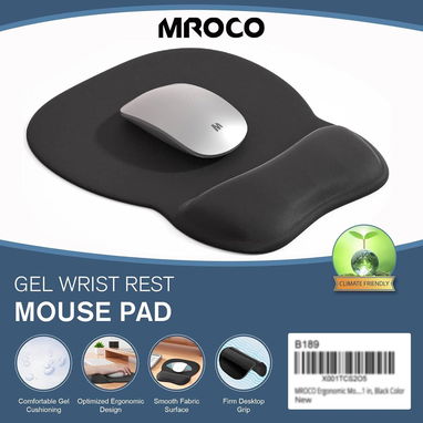 🖱️✨ Alfombrilla Ergonómica con Reposamuñecas de Gel – Negro ✨🖱️ - Img 121839466