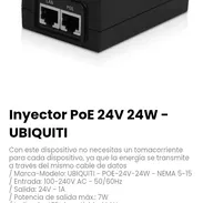 Inyector PoE 24V 24W - UBIQUITI. Con este dispositivo no necesitas un tomacorriente para cada dispositivo - Img 54242820