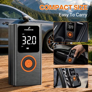 Inflador de neumáticos, compresor de aire portátil, bomba para neumáticos de coche de 150 PSI con manómetro, bomba de ne - 7/8