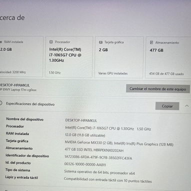 Laptop HP ENVY 17" táctil. i7 10ma Gen de uso. - Img 123154412