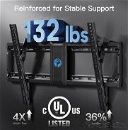 Soporte de pared inclinable para TV Planos – Ajustable 32 a 80 pulgadas. Max 132 lbs. Color negro y soportes resistentes - Img 45760299