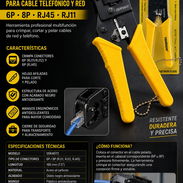 Pinza Crimpadora Modular CROWNMAN 7.5" (190 mm) Realiza instalaciones de redes y telefonía con mayor precisión gracias a - Img 57198868