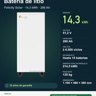 🔋 Baterías de litio Felicity Solar y FelicityESS | 3,6 a 16 kWh y módulos solares ☀️ - 5/10
