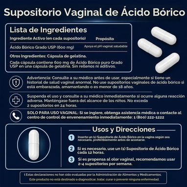 Ácido Bórico 600mg (Nutricost · 30 cápsulas) - 3/7