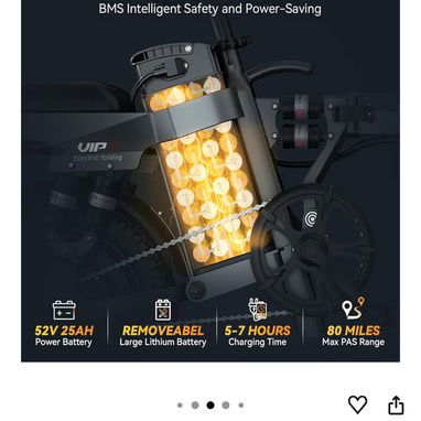 Bicicleta eléctrica plegable con ignoración sin llave, 1000/2000W, 52V 25Ah/48V 15Ah, Max 60-80 millas de alcance plegab - Img 123057590