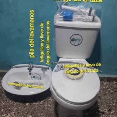 Juegos de baños completos y tasa tanque de descarga al piso importado con los herrajes - Img 123042385