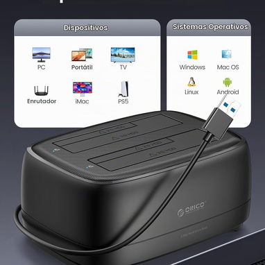 ORICO Dockin para disco duro de doble bahía USB 3.0 a SATA III para disco duro de 3.5 pulgadas máx. hasta 40 tb new - 6/8