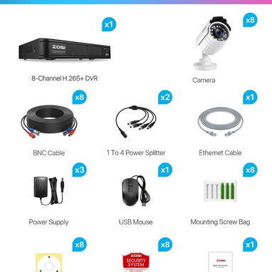 Cámaras de Seguridad, Sistema de vigilancia Zosi de 8 cámaras,Kit Seguridad Cámaras Vigilancia - Img 122746012
