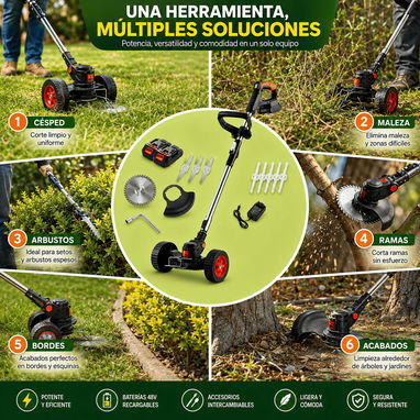 Multifuncional máquina: Segadora podadora desbrozadora multifuncional recargable - 2/3