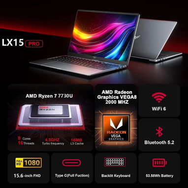LAPTOP 🎁NUEVA🎁📦CAJA, AceMagic Empresarial (LX15-PRO), 15.6" FHD IPS, AMD Ryzen 7 7730U, 16GB RAM, 512GB SSD, 8Horas - Img 125699695
