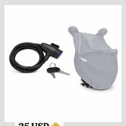 CAPA DE MOTO+CANDADO DE CABLE CON LLAVE COMBO - Img 56996369