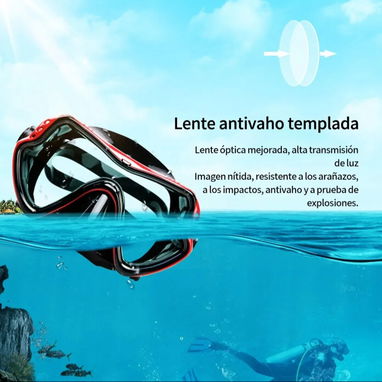 Máscara y Snorkel de bucear/ cristal templado anti empañó - Img 106003729