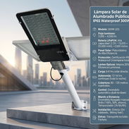 Lámpara Solar de Alumbrado Público 300W | IP65 Waterproof con Mando y panel Solar Precio $190 USD | Envío Gratis - Img 57660404