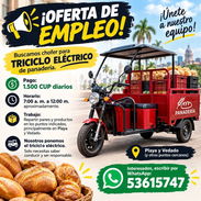 📢 ¡OFERTA DE EMPLEO! 🛵🥖  Buscamos chofer para triciclo eléctrico de panadería.  💰 Pago: 1.500 CUP diarios 🕖 Horario - Img 58256566