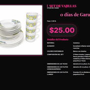 Vajilla completa 20 piezas cerámica 4 platos hondos y 4 llanos . - Img 57354497