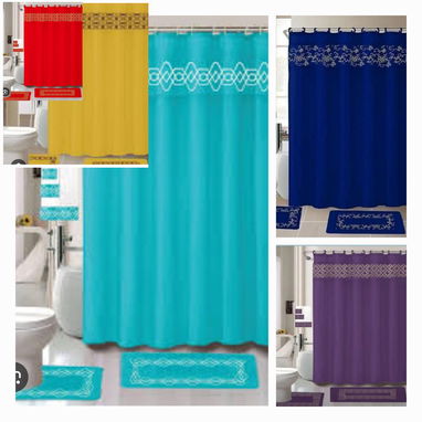 Set para baño. Cortina, alfombras, toallitas 18 piezas - Img 120399167